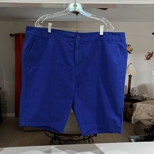 Caribbean Joe Women’s Plus Size 18W Cobalt Blue Cotton Chino Shorts